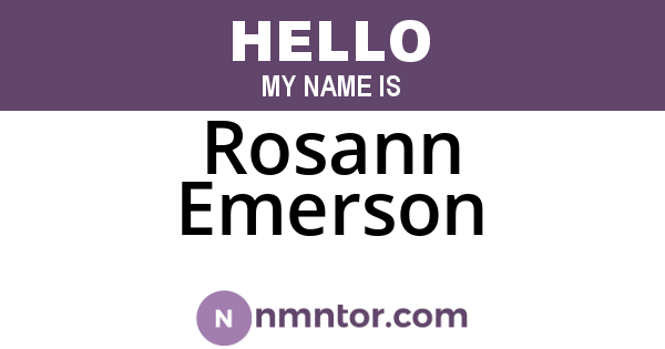 Rosann Emerson