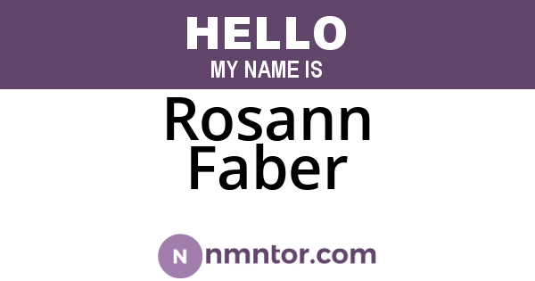Rosann Faber
