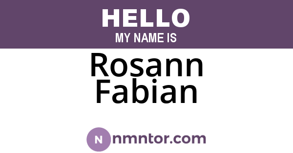 Rosann Fabian