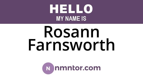 Rosann Farnsworth