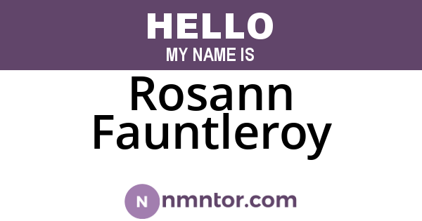 Rosann Fauntleroy