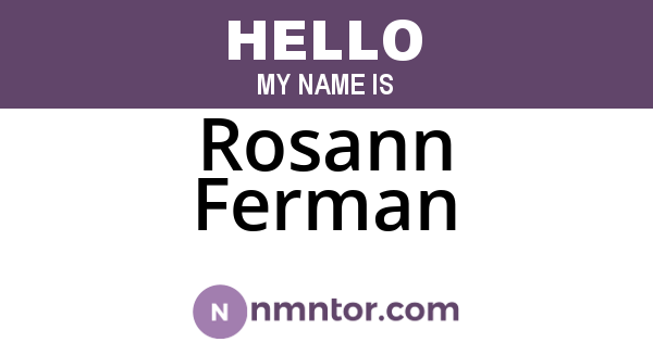 Rosann Ferman
