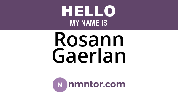 Rosann Gaerlan