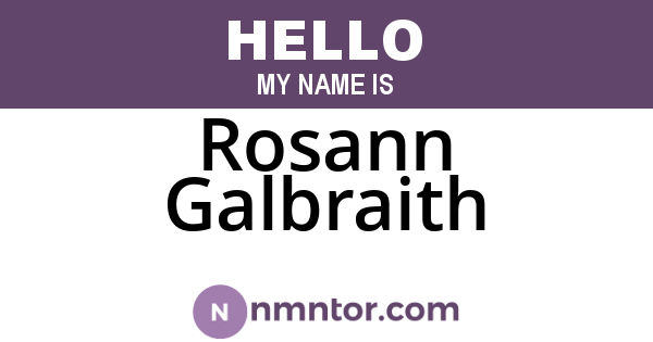 Rosann Galbraith