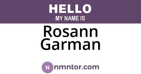 Rosann Garman