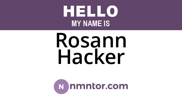 Rosann Hacker