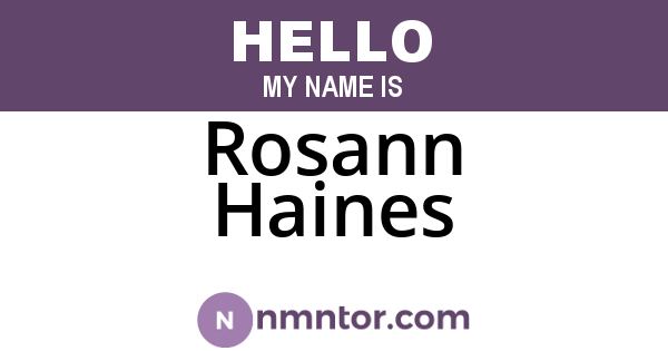 Rosann Haines