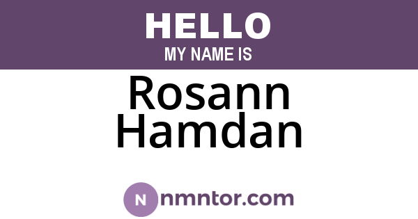Rosann Hamdan