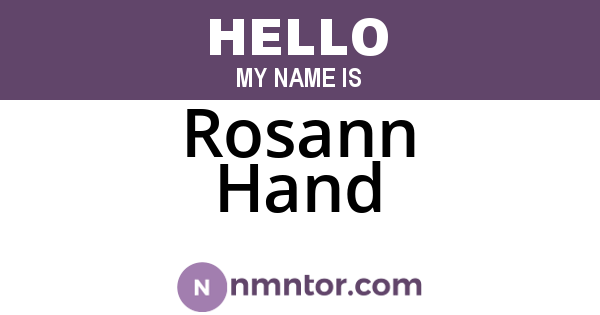 Rosann Hand