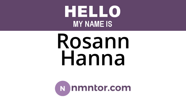Rosann Hanna