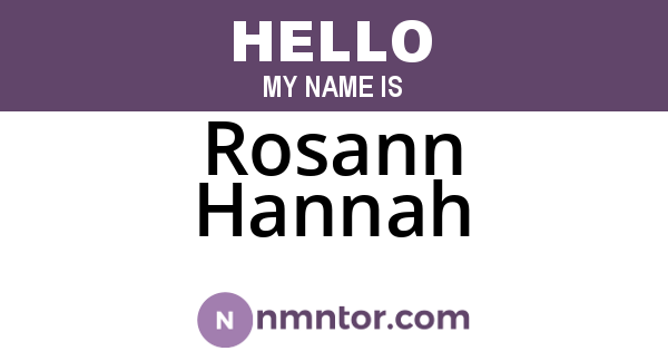 Rosann Hannah