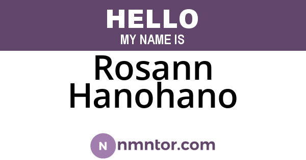 Rosann Hanohano