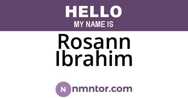 Rosann Ibrahim