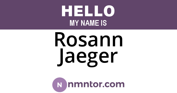 Rosann Jaeger
