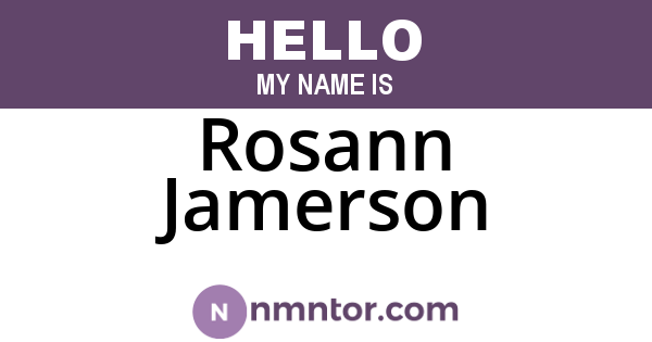 Rosann Jamerson