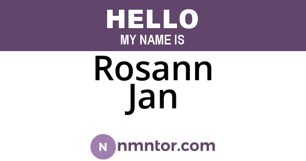 Rosann Jan