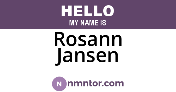 Rosann Jansen