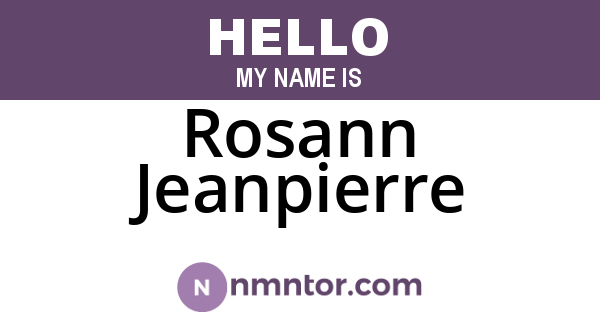 Rosann Jeanpierre