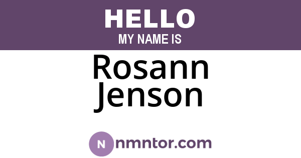Rosann Jenson
