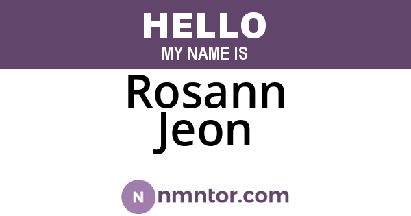 Rosann Jeon