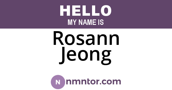 Rosann Jeong