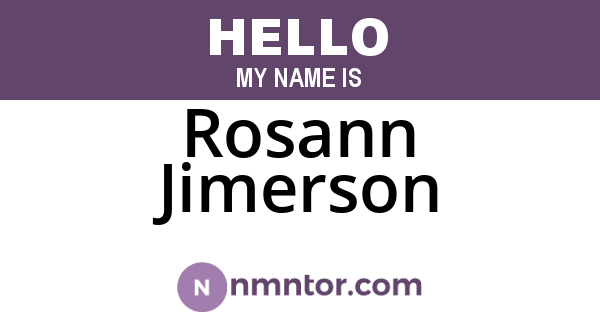 Rosann Jimerson