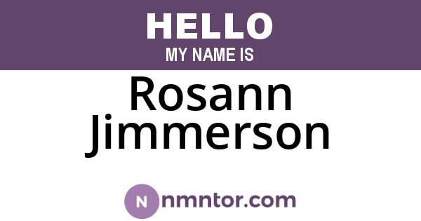 Rosann Jimmerson