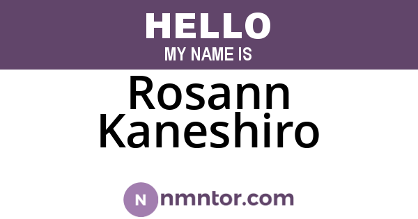 Rosann Kaneshiro