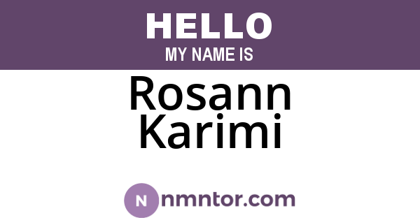 Rosann Karimi