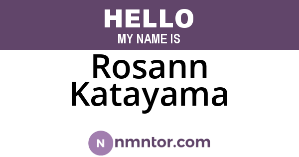 Rosann Katayama