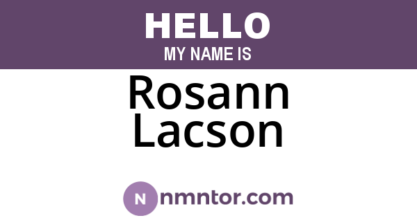 Rosann Lacson