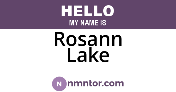Rosann Lake