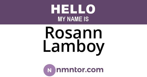 Rosann Lamboy