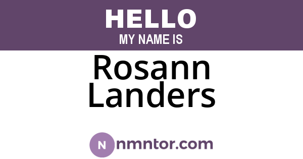 Rosann Landers