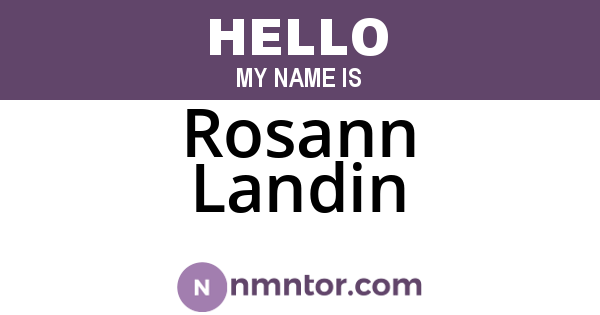 Rosann Landin