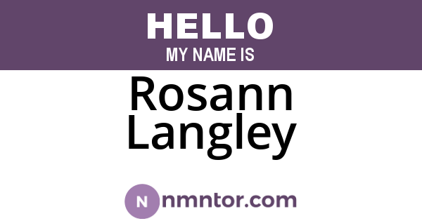 Rosann Langley