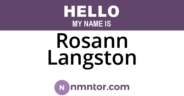 Rosann Langston