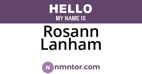 Rosann Lanham