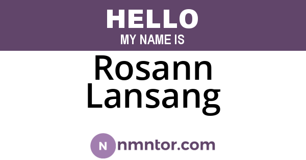 Rosann Lansang