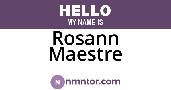 Rosann Maestre