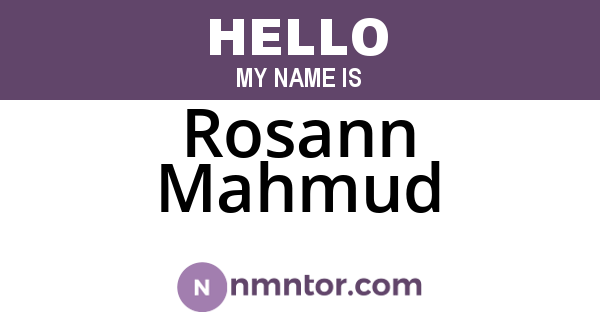 Rosann Mahmud