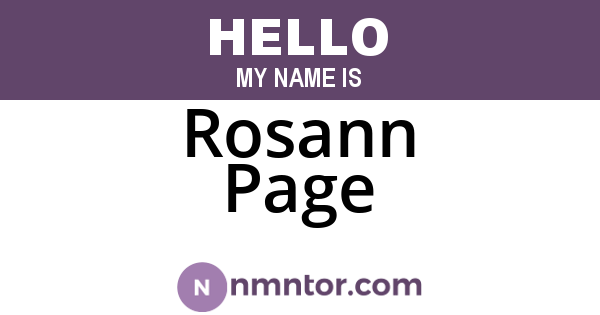 Rosann Page