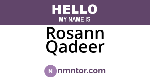 Rosann Qadeer