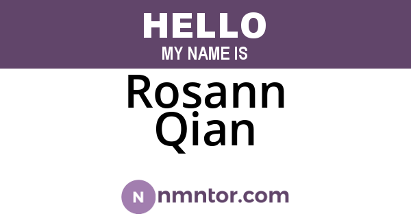 Rosann Qian