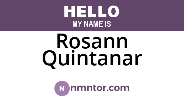 Rosann Quintanar