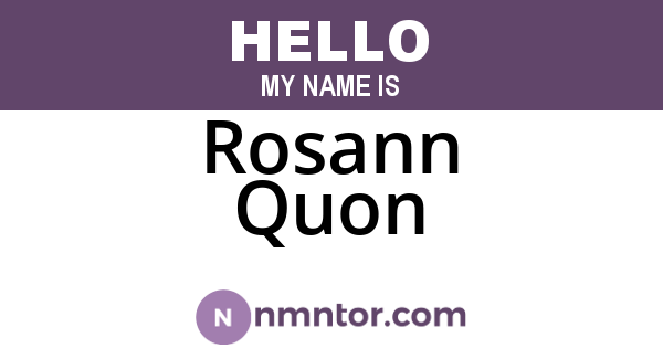 Rosann Quon