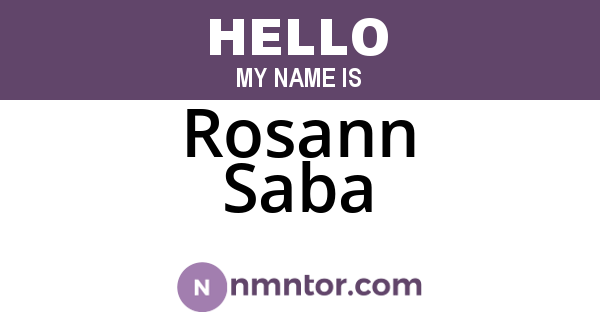 Rosann Saba