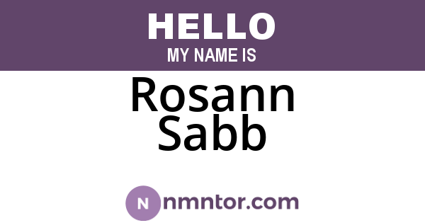 Rosann Sabb