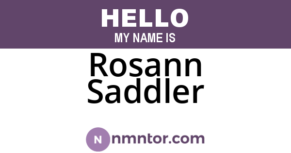 Rosann Saddler