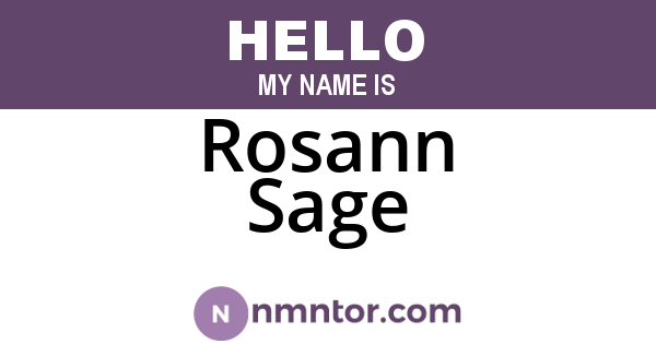 Rosann Sage